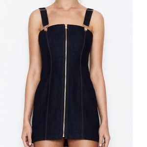 Alice McCall 'Hello It's Me' Denim Zip Front Mini Dress Size 0